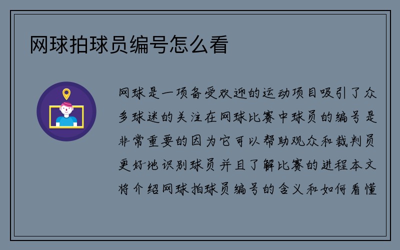 网球拍球员编号怎么看