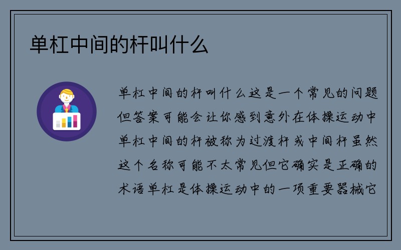 单杠中间的杆叫什么